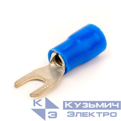 Наконечник вилочный изолированный 1.5-2.5кв.мм А=4.1мм син. (уп.100шт) DKC 2B14P