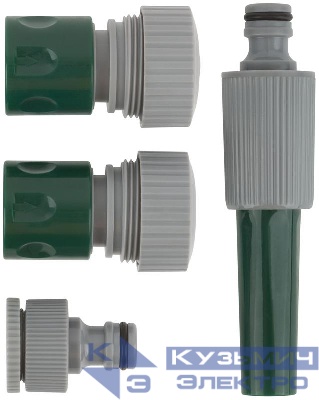 Набор поливочный 4шт 3/4дюйм ( насадка для полива; соединитель; соединитель с автостопом; адаптер внешний ) FIT 77292