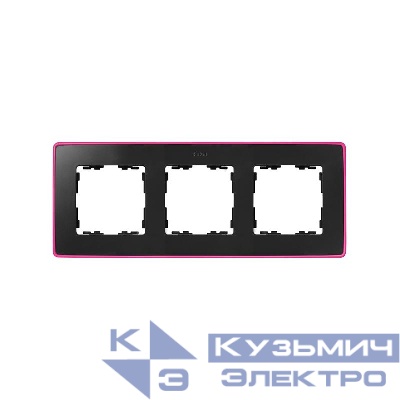 Рамка 3-м Simon82 Detail графит; основание неоново-роз. Simon 8201630-261