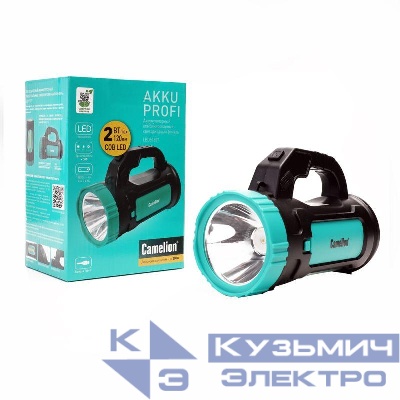 Фонарь аккумуляторный LED51527 3Вт 1LED+COB 4 режима Type C 3хLR03 пластик. черн./зел. Camelion 15130
