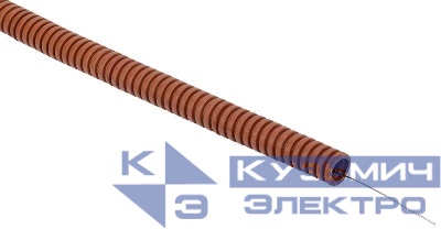 Труба гофрированная ПВХ d25мм с протяжкой дуб (УП.25м) ELASTA IEK ET-TG21-121-025-025-K24