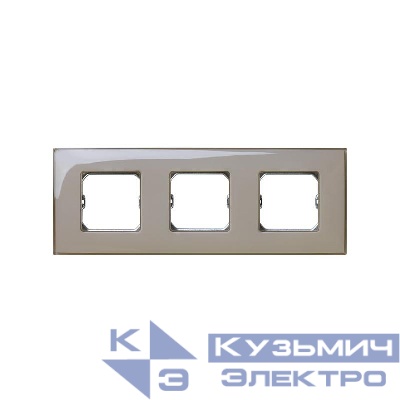 Рамка 3-м Simon27 Neos дымчатое стекло Simon 27773-34