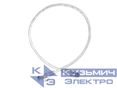 Патч-корд UTP4 cat 5e, 0,5м, ВС, LSZH, белый, литой коннектор NETKO Optima