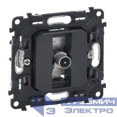 Розетка телевизионная проходная TV 1-м Valena In'matic 1.5дБ/14дБ 0-2400МГц механизм Leg 753067