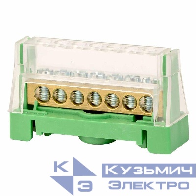 Клемма винт. п/п 7х5. 5ммх1 зел. на DIN-рейку DKC T167