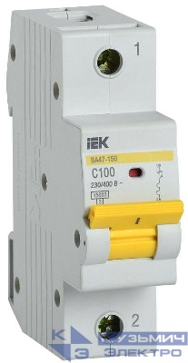 Выключатель автоматический модульный 1п C 100А 15кА ВА47-150 KARAT IEK MVA50-1-100-C