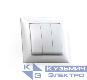 Выключатель 3-кл. СП Селена 10А IP20 С0510-406 бел. Кунцево 8105