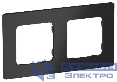 Рамка 2-м СП FLITE РУ-2-К-ФлЧ черн. IEK FI-M22-32-20-K02