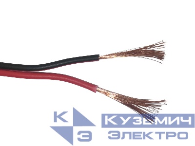 Кабель акустический 2*1.0мм2 (56*0.15мм) CCA, 100м, пластиковая катушка, черный/красный NETKO Optima