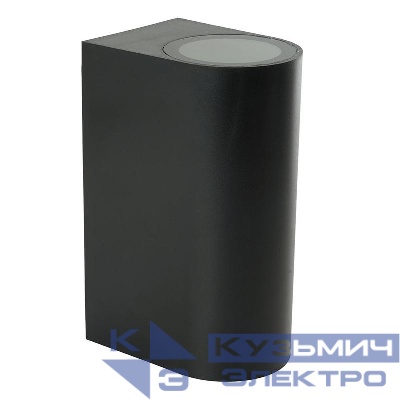 Светильник DH015-P 2хGU10 220-240В садово-парковый на стену пластик черн. FERON 51545