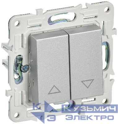Выключатель жалюзи SKANDY 10А SK-V12S серебр. IEK SK-V15-0-10-K23