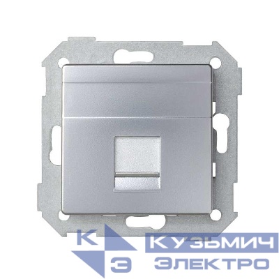 Адаптер на 1 RJ45 коннектор Simon82 защ. шторки алюм. Simon 82005-33