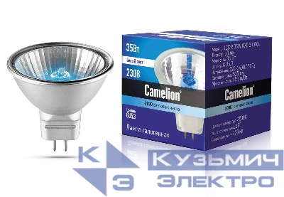 Лампа галогенная JCDR 35Вт 220В 50мм COOL с защ. стеклом Camelion 11469