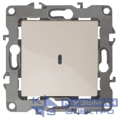 Выключатель 1-кл. СП Эра12 12-1102-02 10А IP20 250В 10AX с подсветкой механизм сл. кость Эра Б0014634