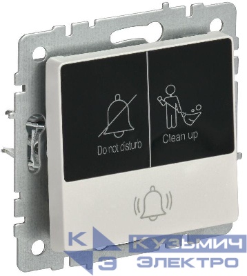 Кнопка звонка BRITE 10А ВС10-1-9-БрЖ для отелей с индик. механизм жемчуж. IEK BR-V14-2-10-K36