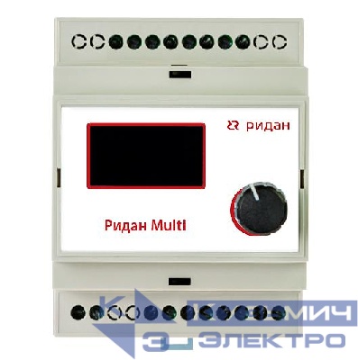 Терморегулятор Multi на шину DIN с датчиком температуры на проводе 10А Ридан 21RT0209R