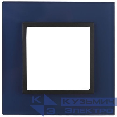 Рамка 1-м 14-5101-29 стекло Elegance синий+антрацит ЭРА Б0034483