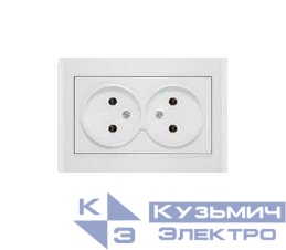 Розетка 2-м СП Бриллиант 16А IP20 без заземл. бел. UNIVersal 7947519