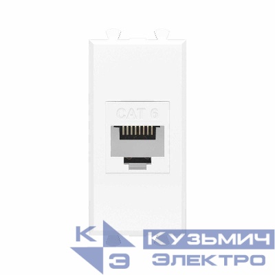 Розетка компьютерная 1мод. Avanti "Белое облако" RJ45 кат.6 без шторок модульная механизм DKC 4400691