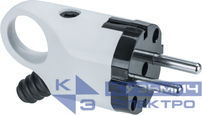 Вилка угловая 61 361 NCA-PL03-16A-E-WH с заземл. бел. Navigator 61361