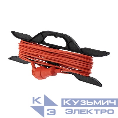 Удлинитель-шнур на рамке 1х10м без заземл. 6А IP20 1.3кВт ПВС 2х0.75 оранж. PROCONNECT 11-7111