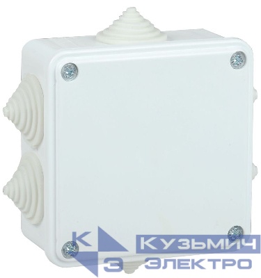 Коробка распаячная ОП КМ 100х100х45 IP44 6 вводов бел. IEK UKO11-100-100-045-K01-44
