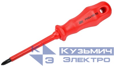 Отвертка диэлектрическая крестовая Ph2х100мм K2 1000В ARMA2L 3 IEK A2L3-SC30-K2-PH-20-100