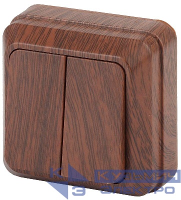 Выключатель 2-кл. ОП Quadro 10А IP20 2-104-10 250В венге Intro Б0053761