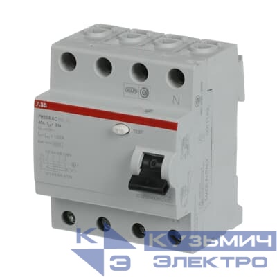 FH204AC-40/0,1 Выключатель дифференциального тока 4-модульный ABB 2CSF204006R2400