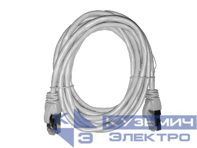Патч-корд FTP4 cat.5е, 3.0м, BC, LSZH, серый, литой коннектор NETKO Optima