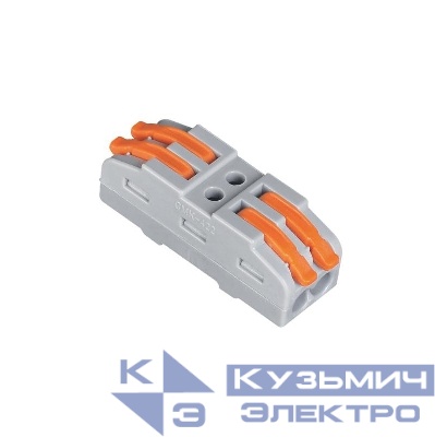 Клемма монтажная СМК PTC-2P 4222 BL/4 450В 32А 0.08-2.5(4.0)кв.мм JazzWay 5073685