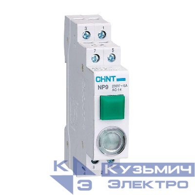 Кнопка модульная NP9-10D3/1 с подсветкой 1НО AC/DC 230В зел. (R) CHINT 584054