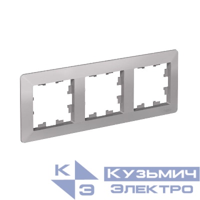 Рамка 3-м AtlasDesign Air алюм./дым. черн. SE ATN220303