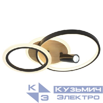 Светильник светодиодный Rondo CLL-1-85-RC BK 85Вт 3000К-6000К 510х340х180 с пультом ДУ черн./дерево Эра Б0069745