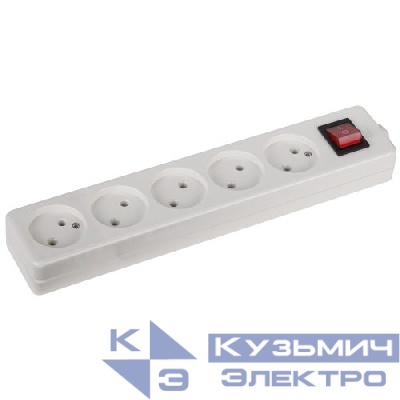 Колодка удлинителя 5-м без заземл. K-5s с выкл. Эра Б0003481
