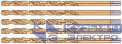 Сверло HSS по металлу удлиненные титановое покрытие 8.0х165мм (уп.5шт) FIT 34280