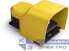 Педаль одиночная 2х(2НО+2НЗ) 250В AC 4А IP65 2 скорости; с фиксацией; с защ. кожухом алюм. желт. EMAS PDKS11GX12