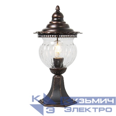 Светильник PL594 60Вт E27 230В 195х195х395мм садово-парковый на постамент коричн. FERON 11622