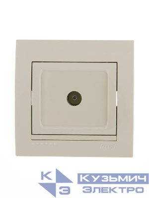 Розетка телевизионная оконечная TV СП Deriy 16А IP20 крем. LEZARD 702-0303-130