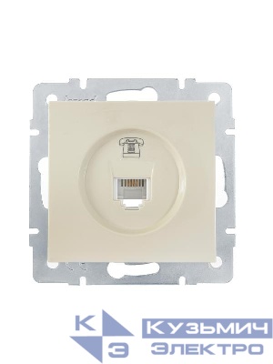Розетка телефонная СП Vesna евро стандарт механизм крем. LEZARD 742-0388-137