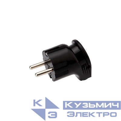 Вилка Евро угловая 16А с заземл. черн. Rexant 16-0726