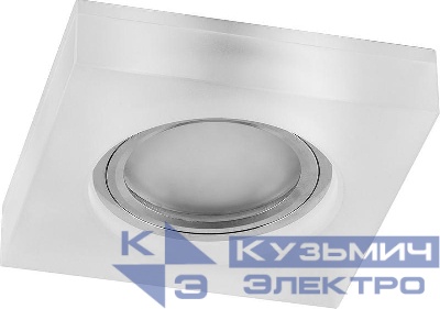Светильник CD8180 50Вт G5.3 MR16 потолочн. встраив. со светодиод. подсветкой 15LEDх2835 SMD 4000К с драйвером в комплекте бел. матов. хром FERON 29708
