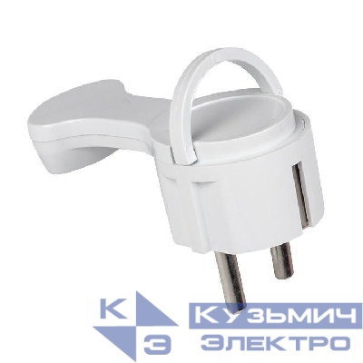 Вилка угловая плоская "СТЕЛС" 16А 250В с заземл. бел. PROxima EKF AVYF16-10-r