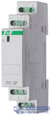 Реле промежуточное PK-3P 48 48В AC/DC 3х8А 3NO/NC IP20 1 модуль монтаж на DIN-рейке F&F EA06.001.022