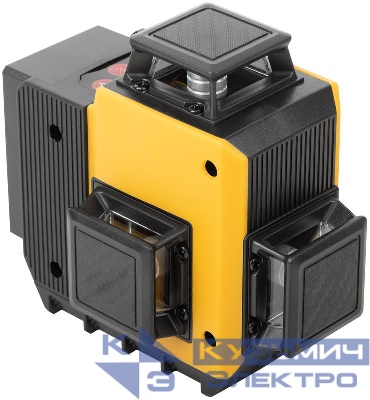 Уровень лазерный аккумуляторный самоуспокаивающийся Li-Ion мультипризменный 3х360град. зел. луч диапазон 20м FIT 18670