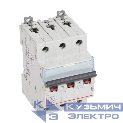 Выключатель автоматический модульный 3п C 50А 6кА DX3-E 6000 3мод. 230/400В Leg 407296