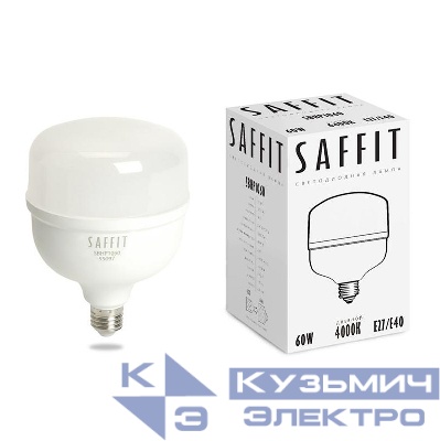 Лампа светодиодная SBHP1060 60Вт T120 6400К E27-E40 230В SAFFIT 55097