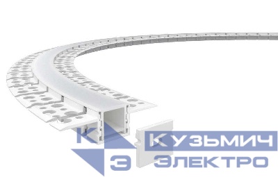Профиль алюминиевый гибкий для встр. в ГКЛ 2000х20х10мм (60х10мм 2 вылета 20мм макс. шир. ленты 15мм) VARTON V4-R0-70.0001.KIT-2010DG