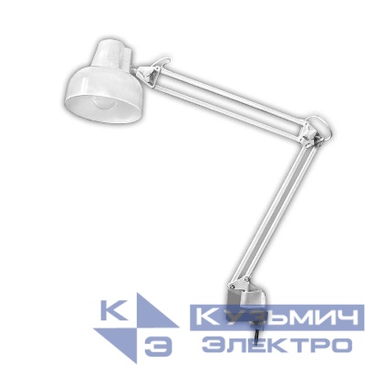 Светильник Бета настол. на струбцине 60Вт без лампы ЛОН E27 бел. Трансвит 109