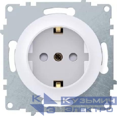 Розетка 1-м СП Florence 16А IP20 с заземл. защ. шторки винтов. клеммы механизм бел. (1E10101300) OneKeyElectro 2172764